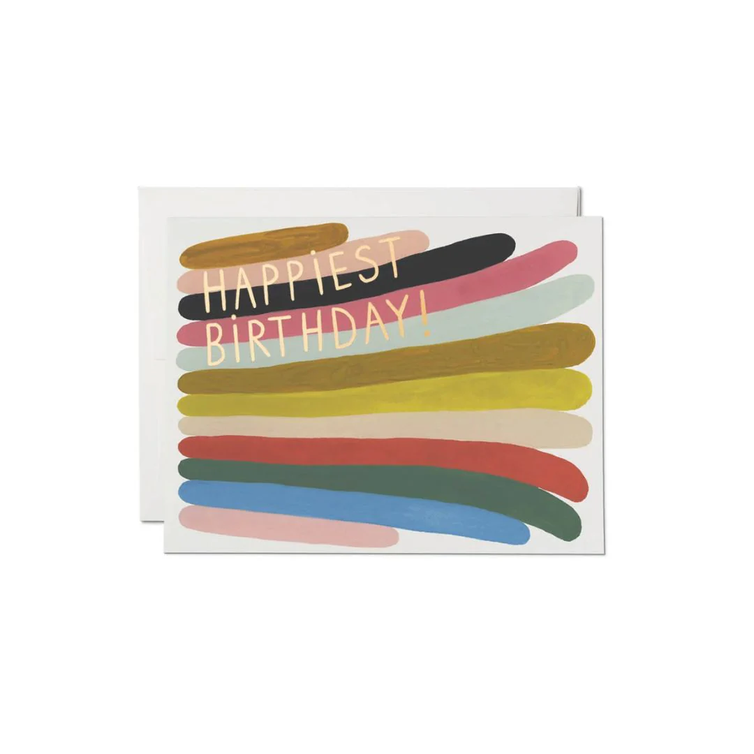 Rainbow Stripes Birthday Card
