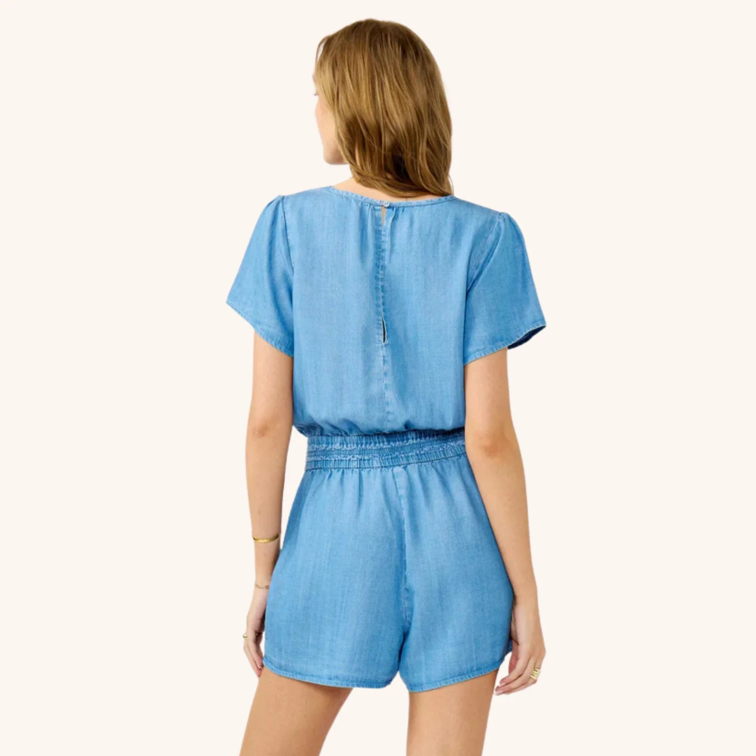 Raya Tencel Romper (Light Denim Blue) - Image 2