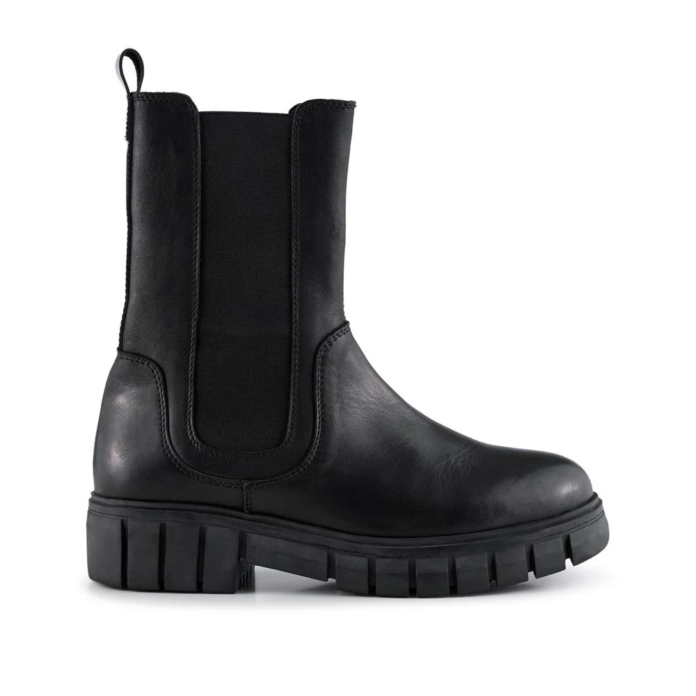 Rebel Chelsea High Leather Boot (Black)