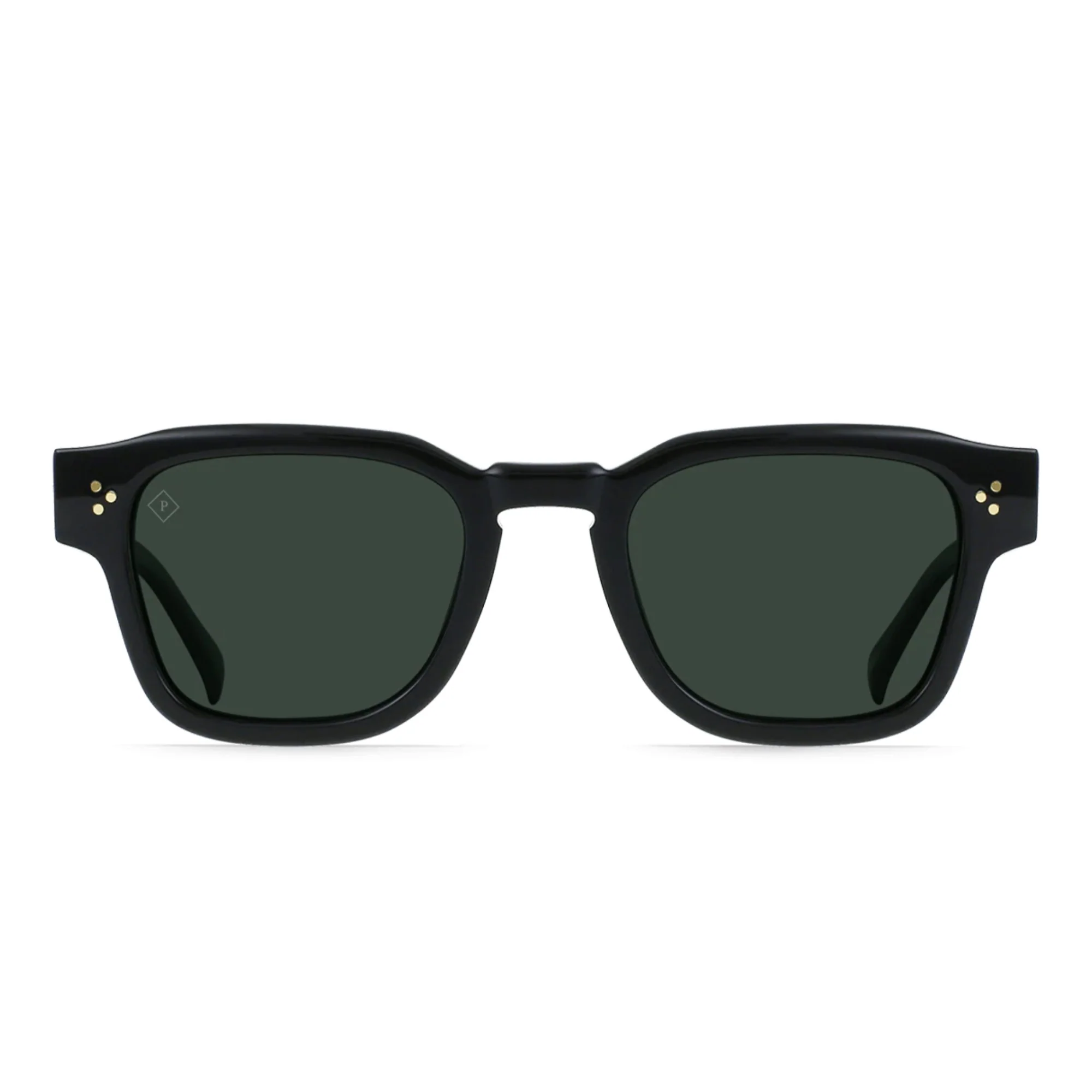 Rece Polarized Sunglasses (Crystal Black + Green)