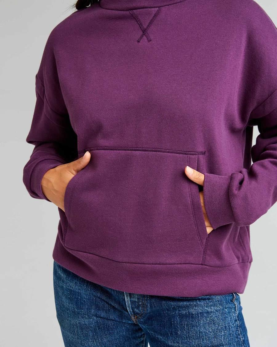 Recycled Fleece Hoodie (Blackberry Wine) - Image 3