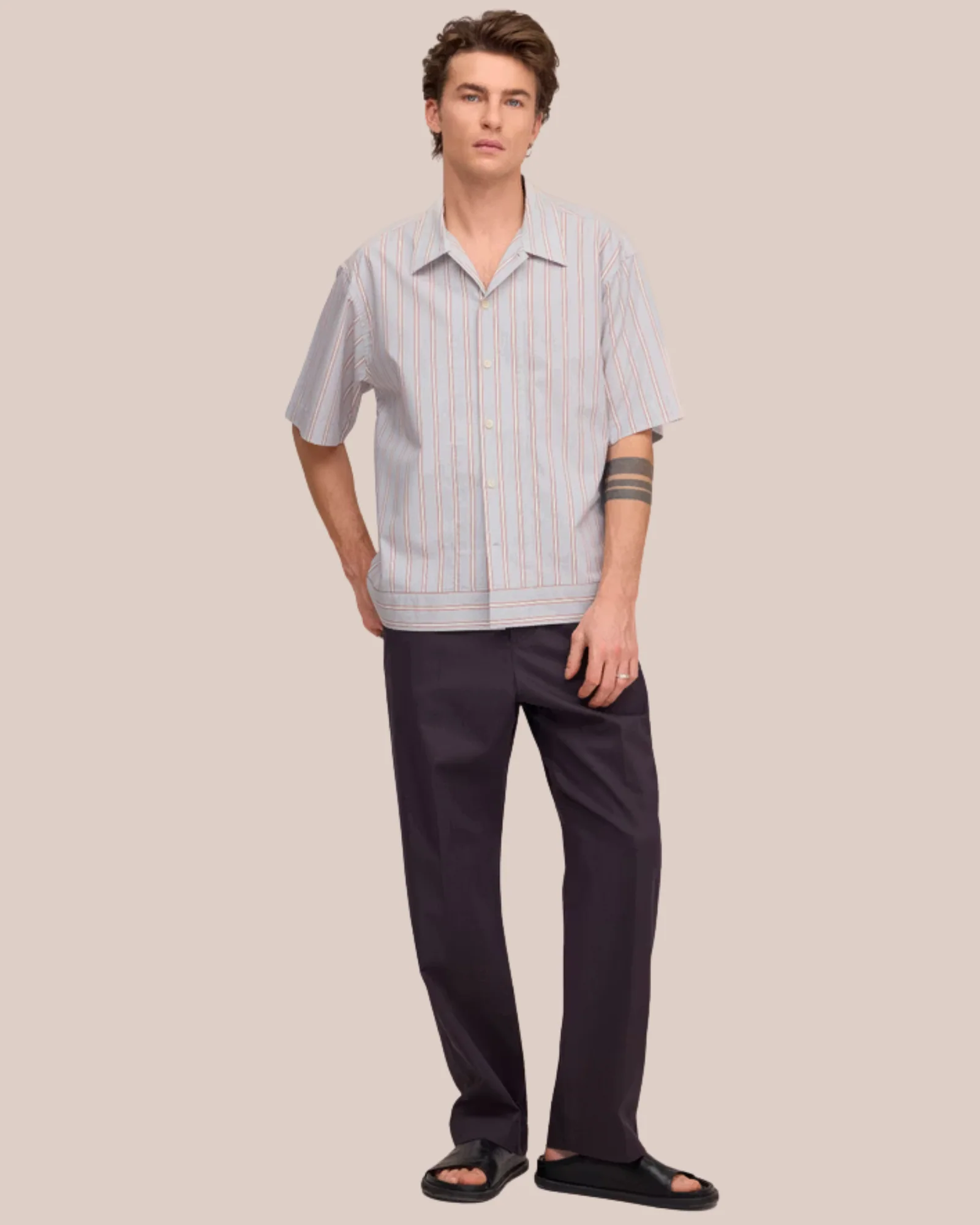 Reed 5322 Supima Cotton Overshirt (Red Stripe) - Image 2
