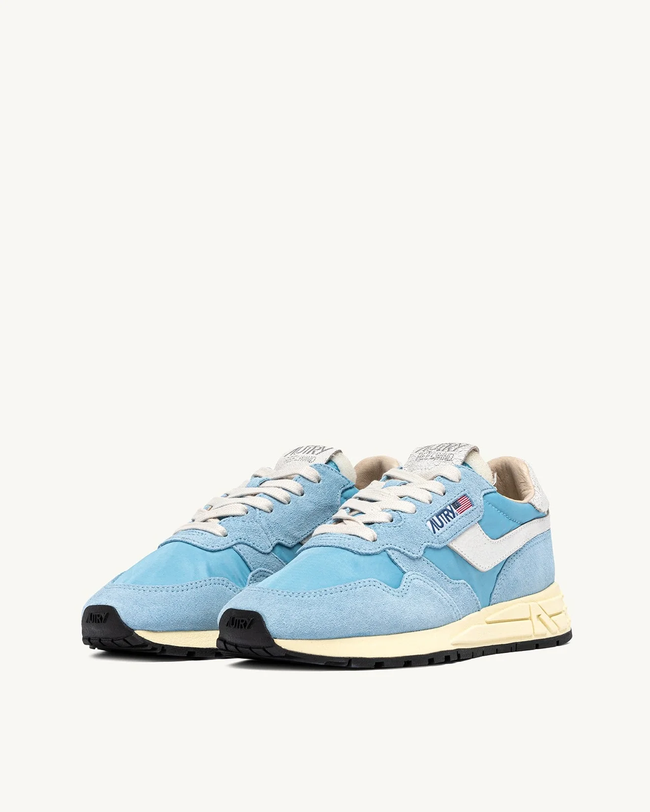 Reelwind Low Sneaker (White + Forget Me Not Nylon Suede) - Image 3