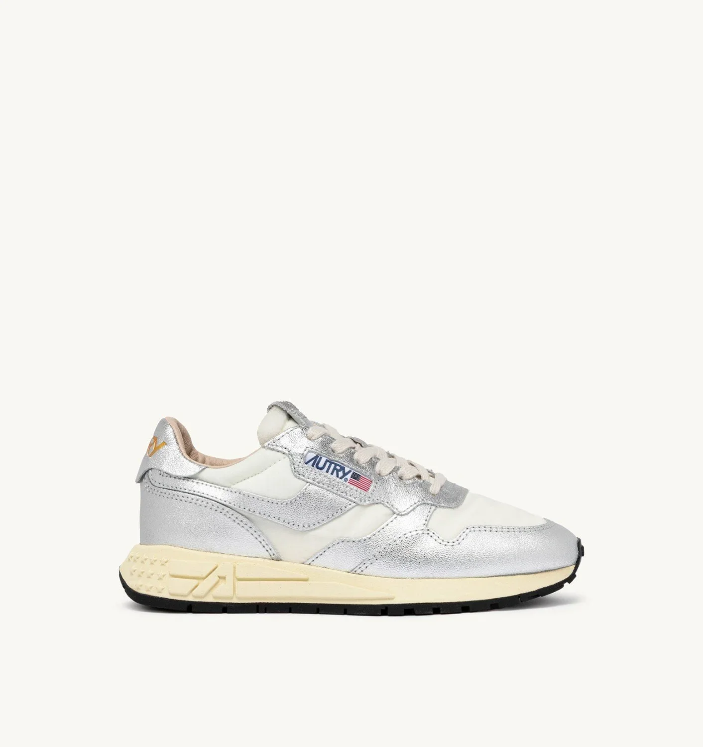 Reelwind Sneaker (Silver-Tone Nylon + Metalized Leather)