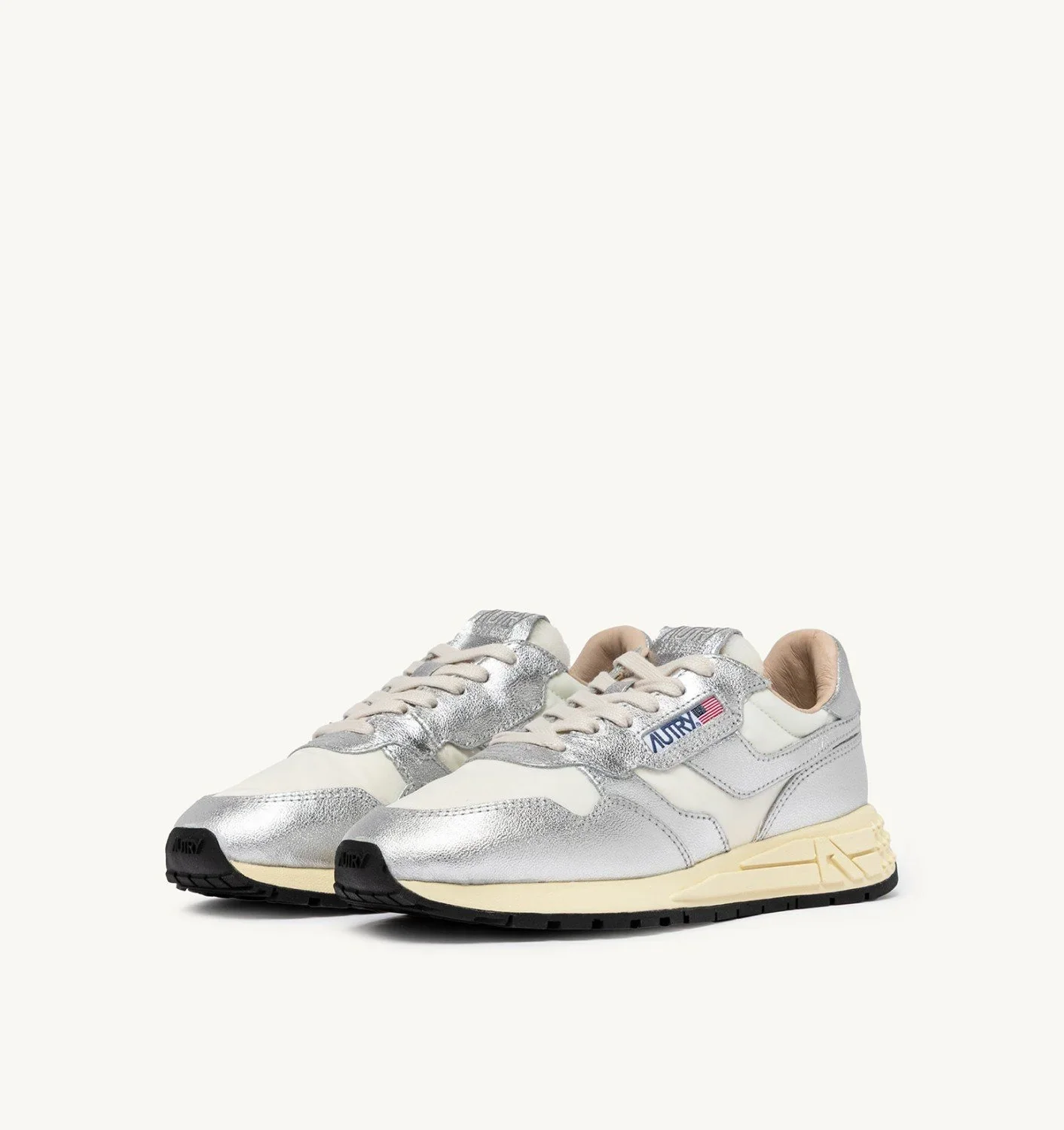 Reelwind Sneaker (Silver-Tone Nylon + Metalized Leather) - Image 2