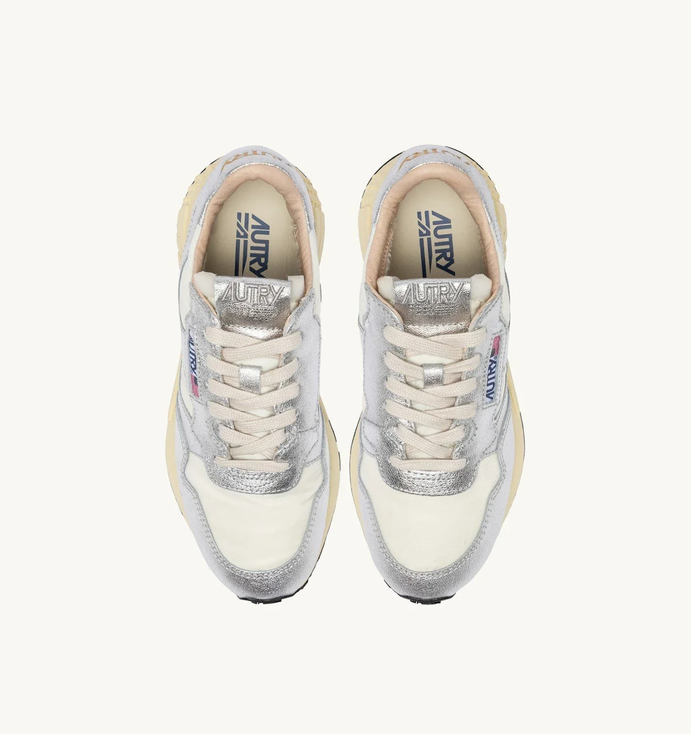 Reelwind Sneaker (Silver-Tone Nylon + Metalized Leather) - Image 4