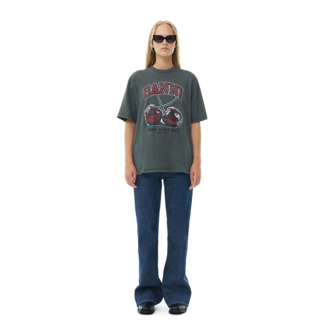 Relaxed Cherry T-Shirt (Volcanic Ash)