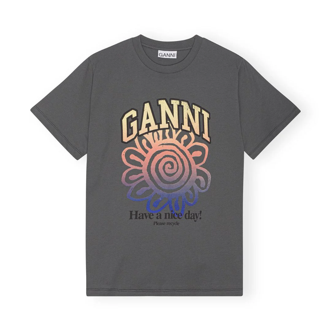 Relaxed Flower T-Shirt (Volcanic Ash) - Image 2