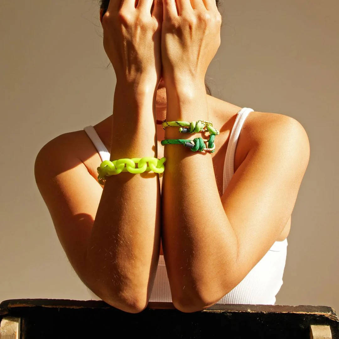 Resin Link Bracelet (Neon Yellow) - Image 2