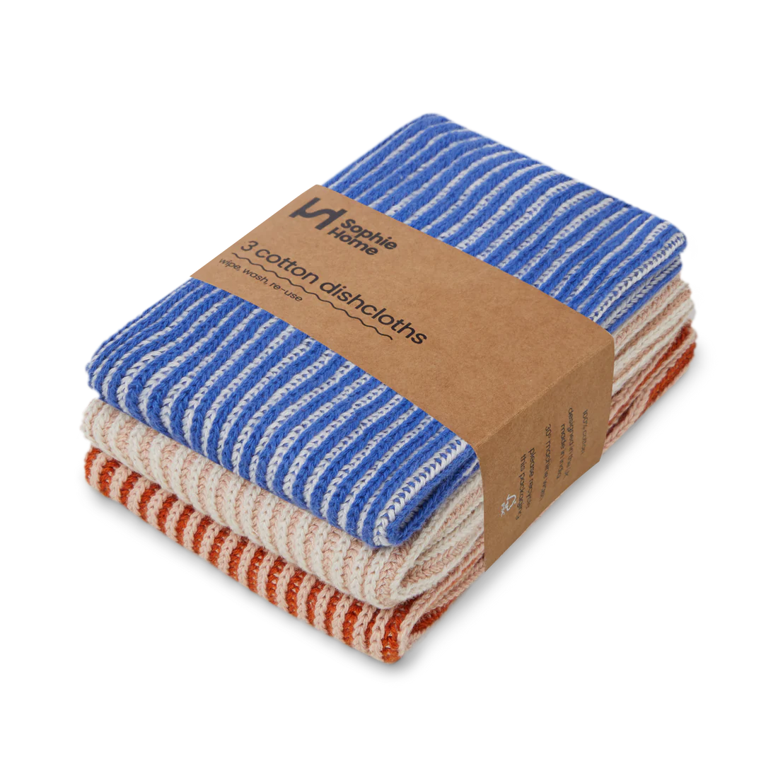 Reusable Ribbed Dishcloths | Set of 3
