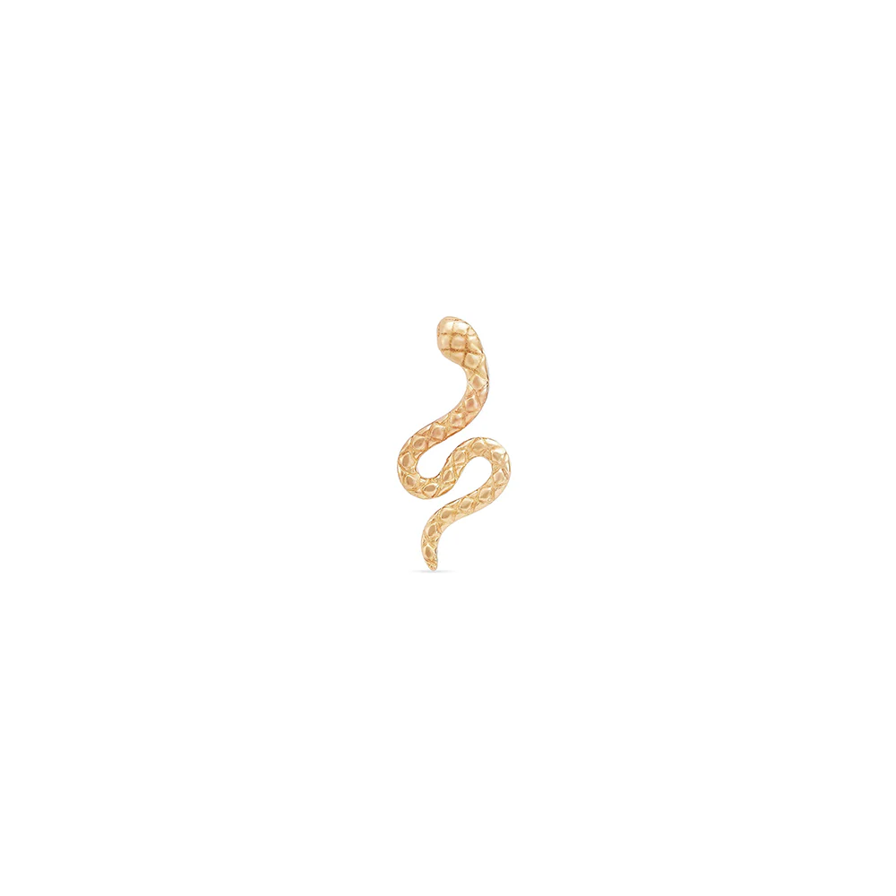 Revival Dainty Snake Earring (14K Gold)