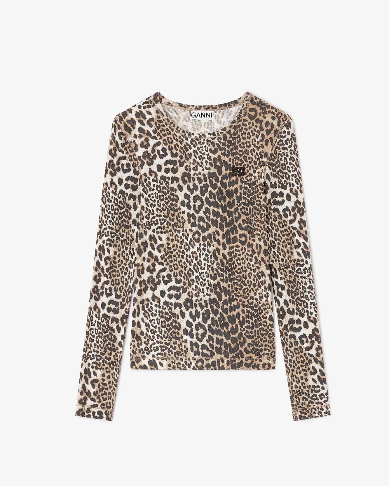 Rib Long Sleeve Top (Leopard) - Image 4