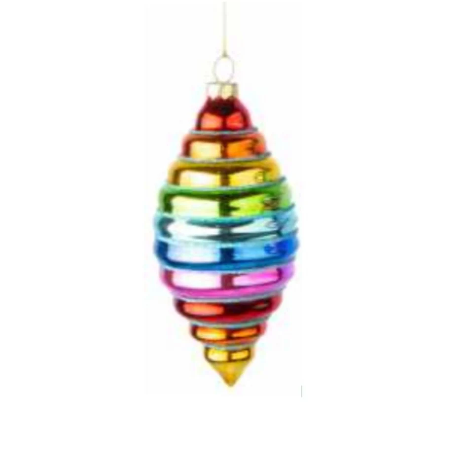Ribbed Glass Teardrop Ornament