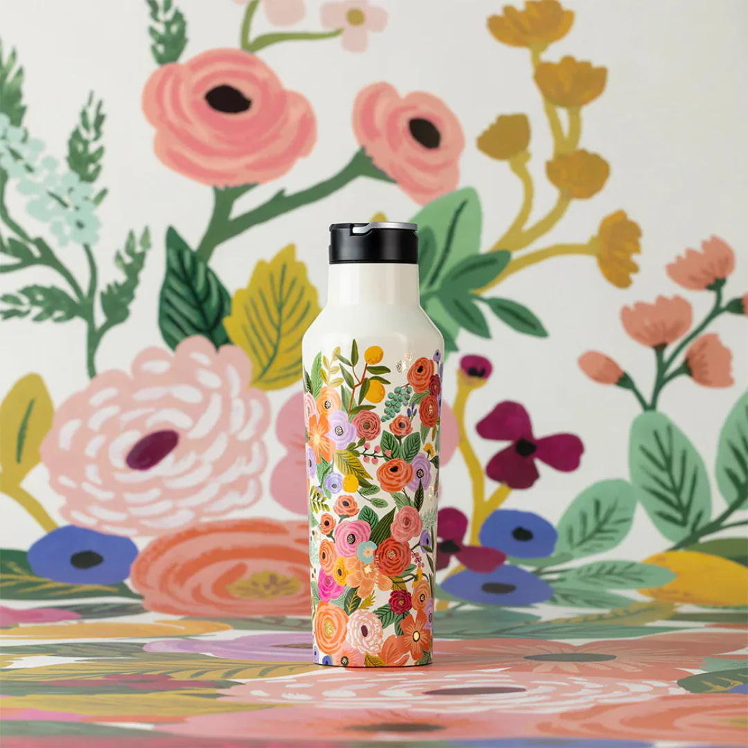 Rifle Paper Co. Sports Canteen 20oz (Garden Party Cream) - Image 2