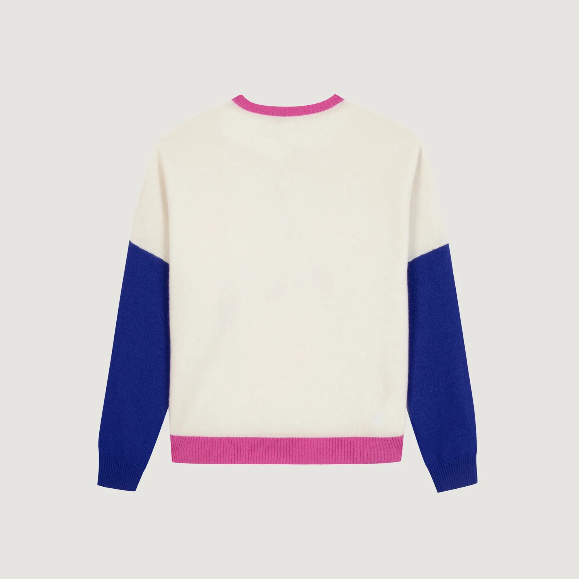 "Rise and Shine" Buzelin Cashmere Sweater (Ivory Flag Blue CB) - Image 2