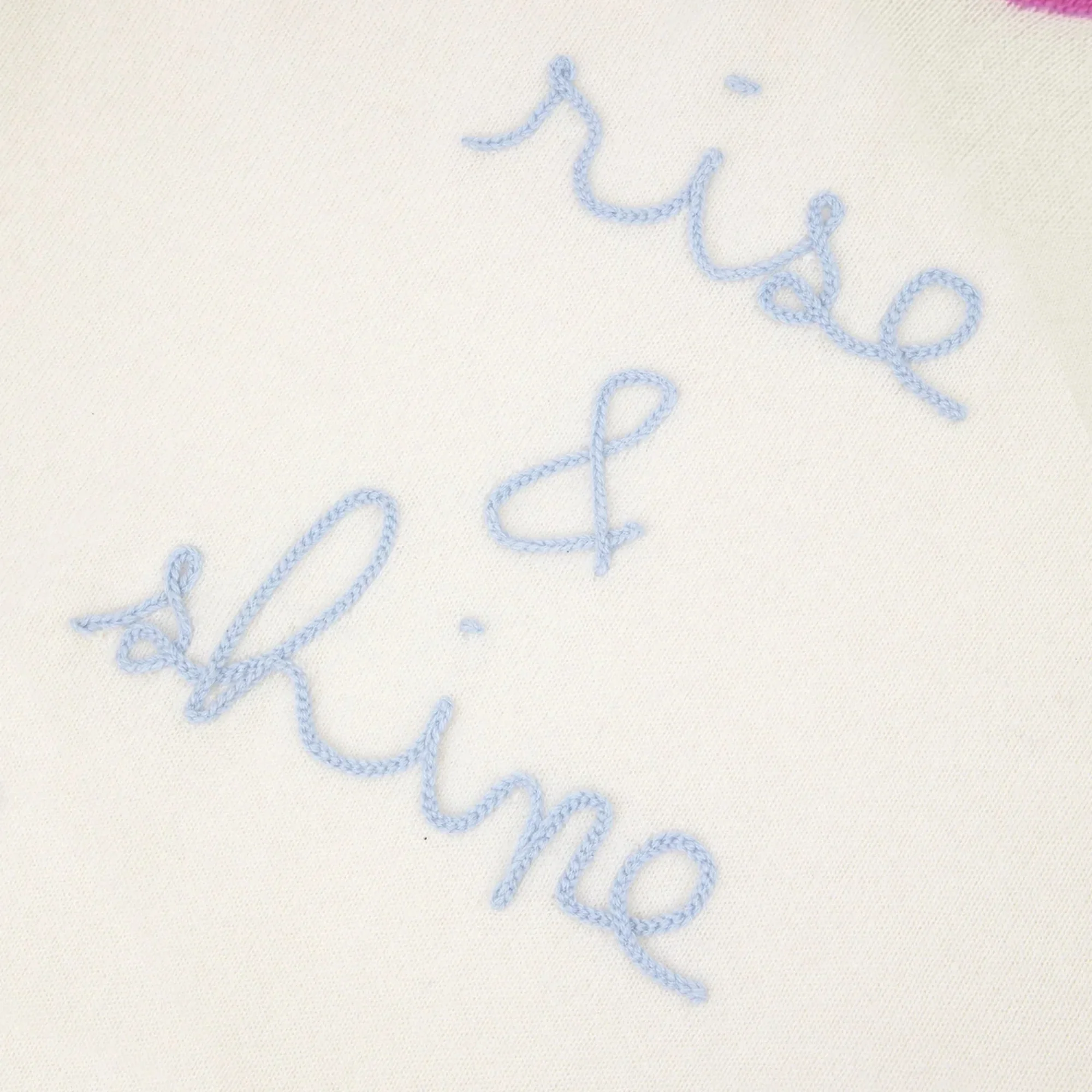 "Rise and Shine" Buzelin Cashmere Sweater (Ivory Flag Blue CB) - Image 6