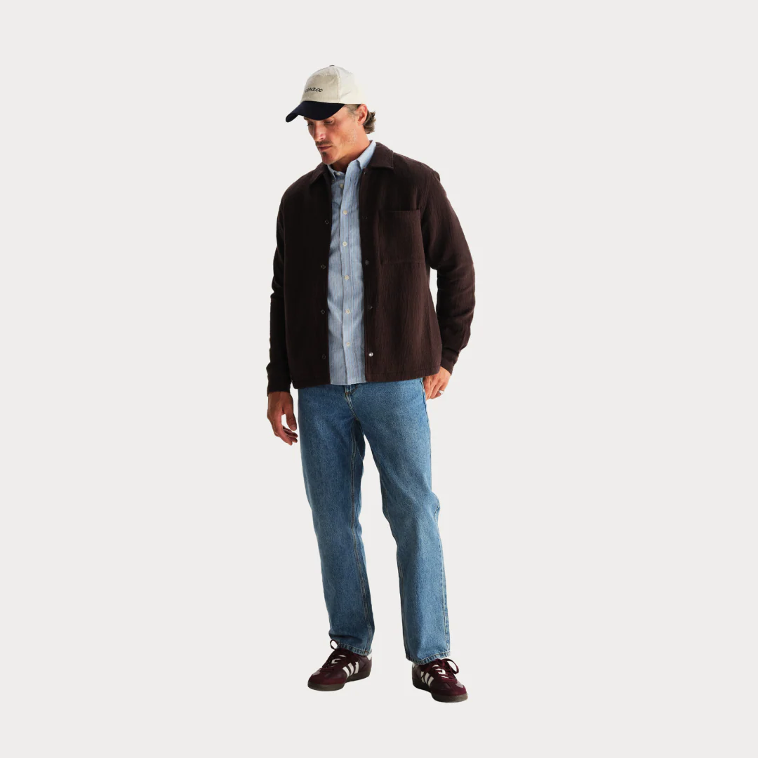 Romer Overshirt Heavy Crinkle Cotton (Dark Brown) - Image 2