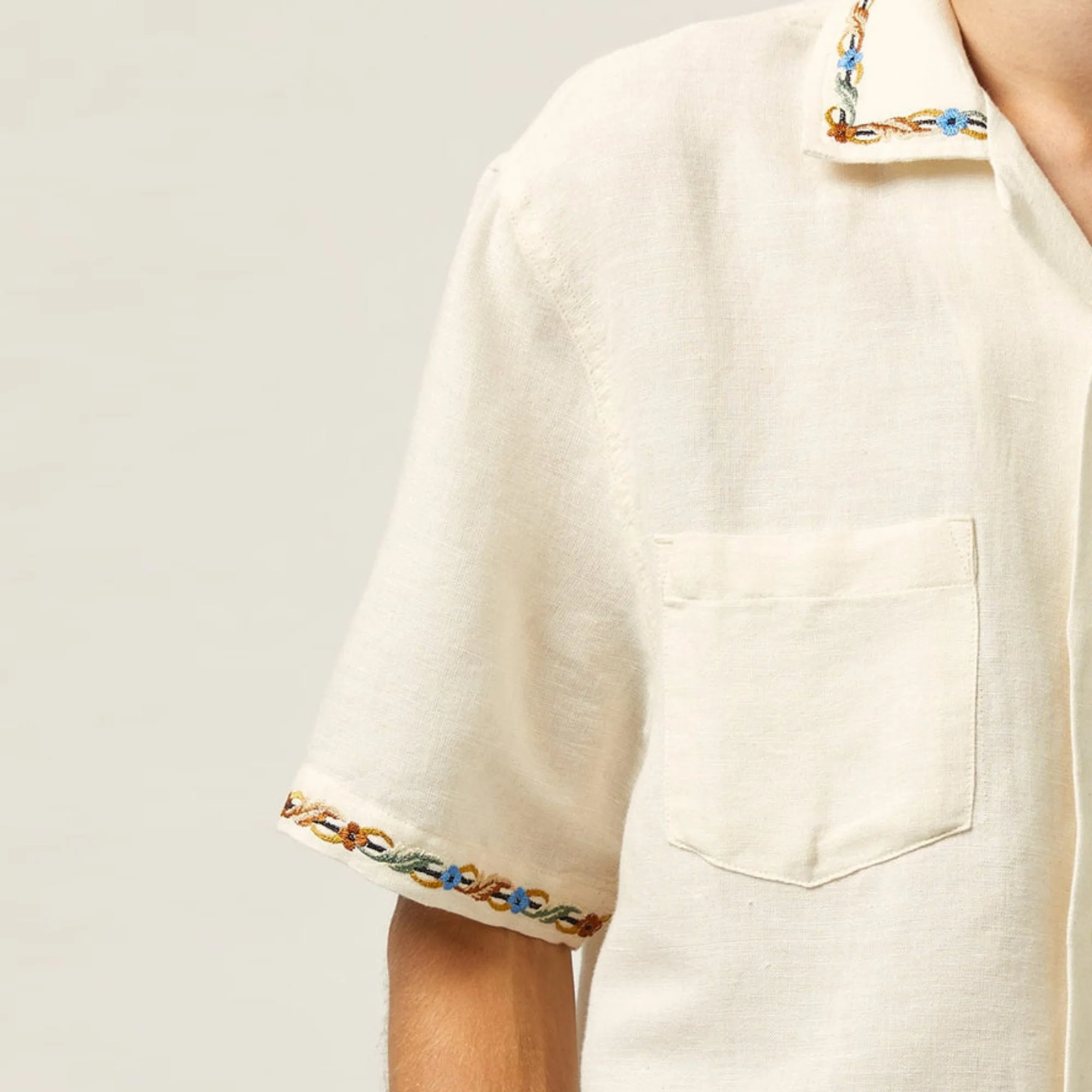 Rose Chain SS Camp Shirt (Natural) - Image 5