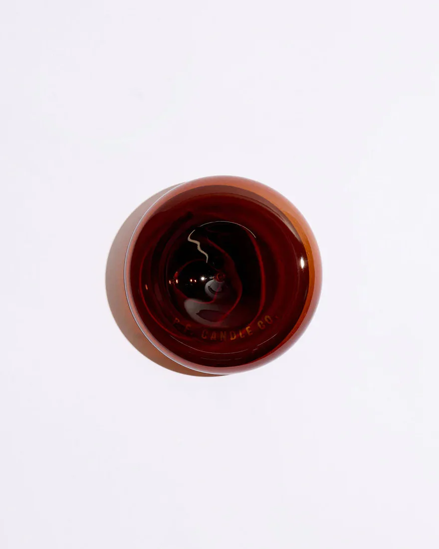 Round Glass Incense Holder (Amber) - Image 3
