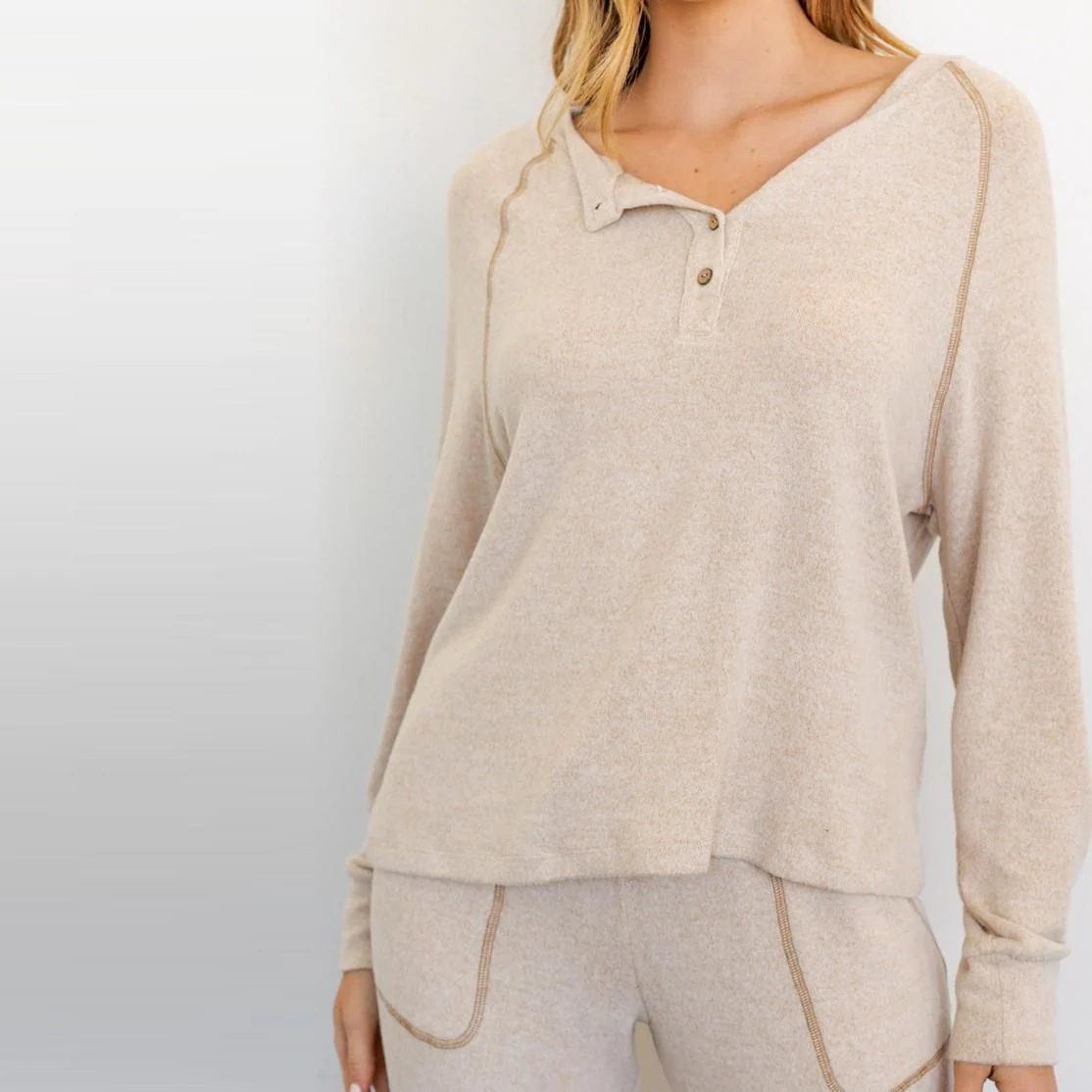 Round Neck Sweater (Oatmeal) - Image 2