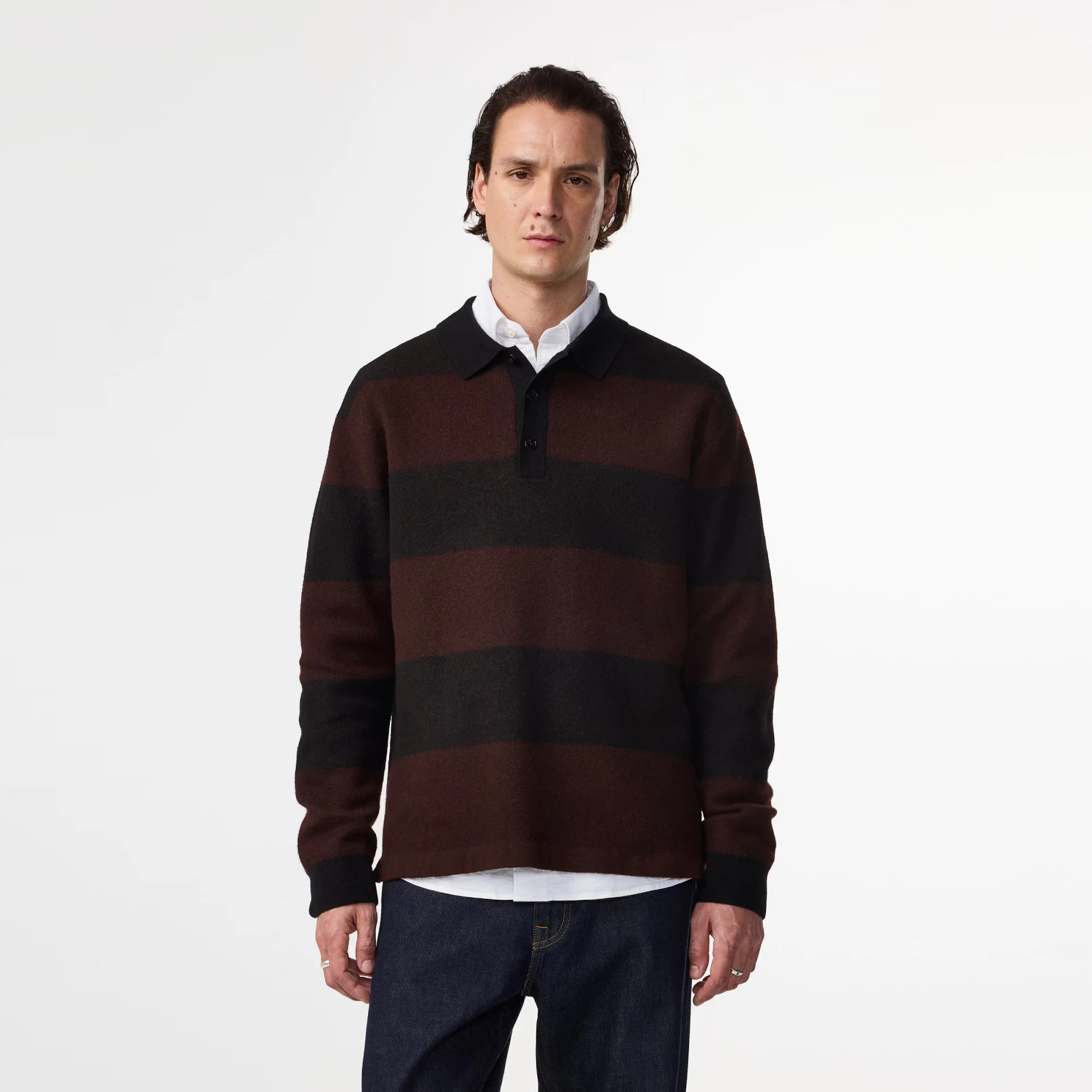Rugby 60017 Boiled Wool Polo (Black)