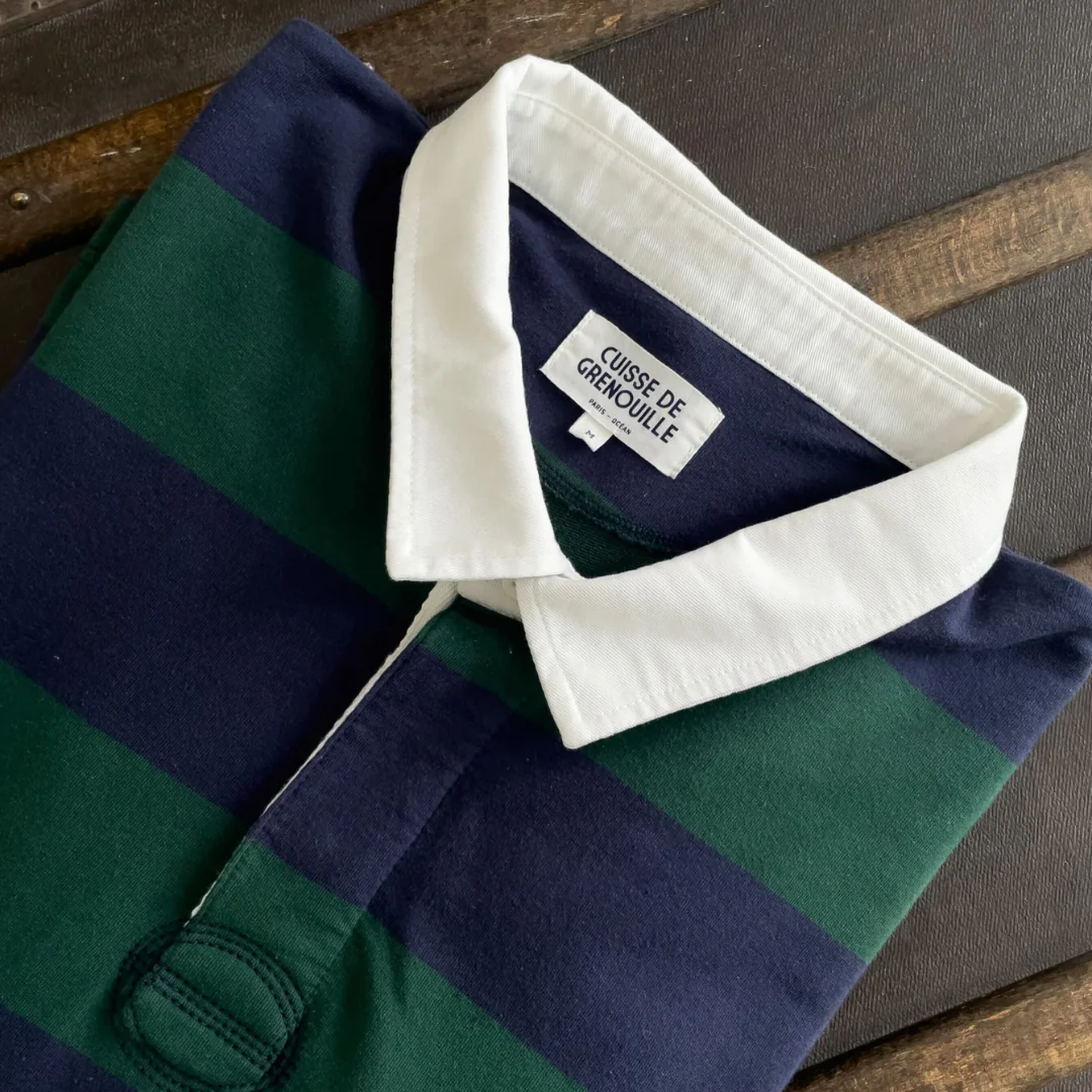 Rugby Polo (Pine Green + Dark Navy) - Image 2