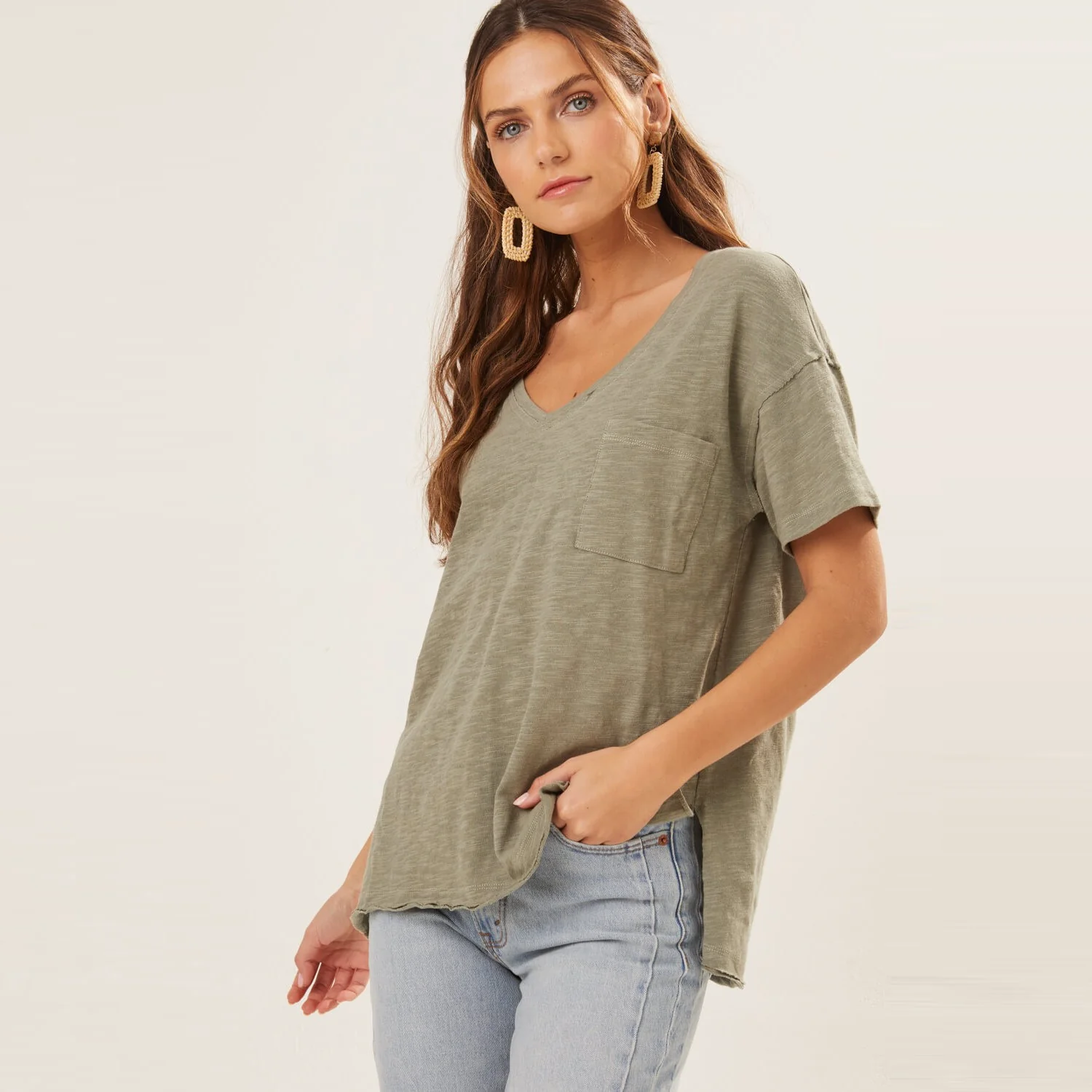 V Neck Tee (Sage) - Image 2