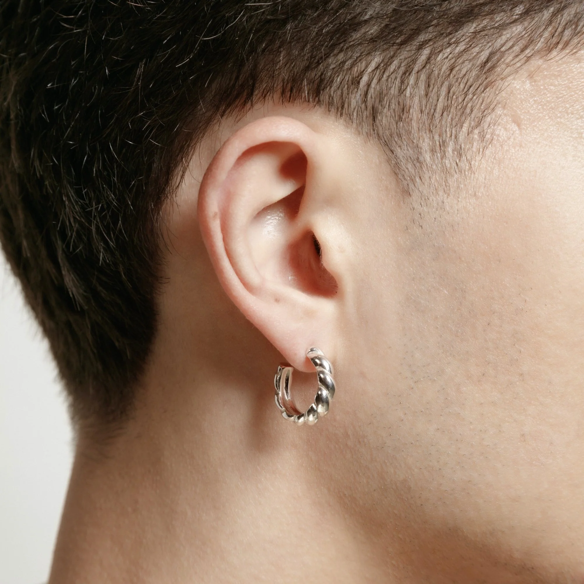 Sadie Vintage Twist Hoops (Silver) - Image 2