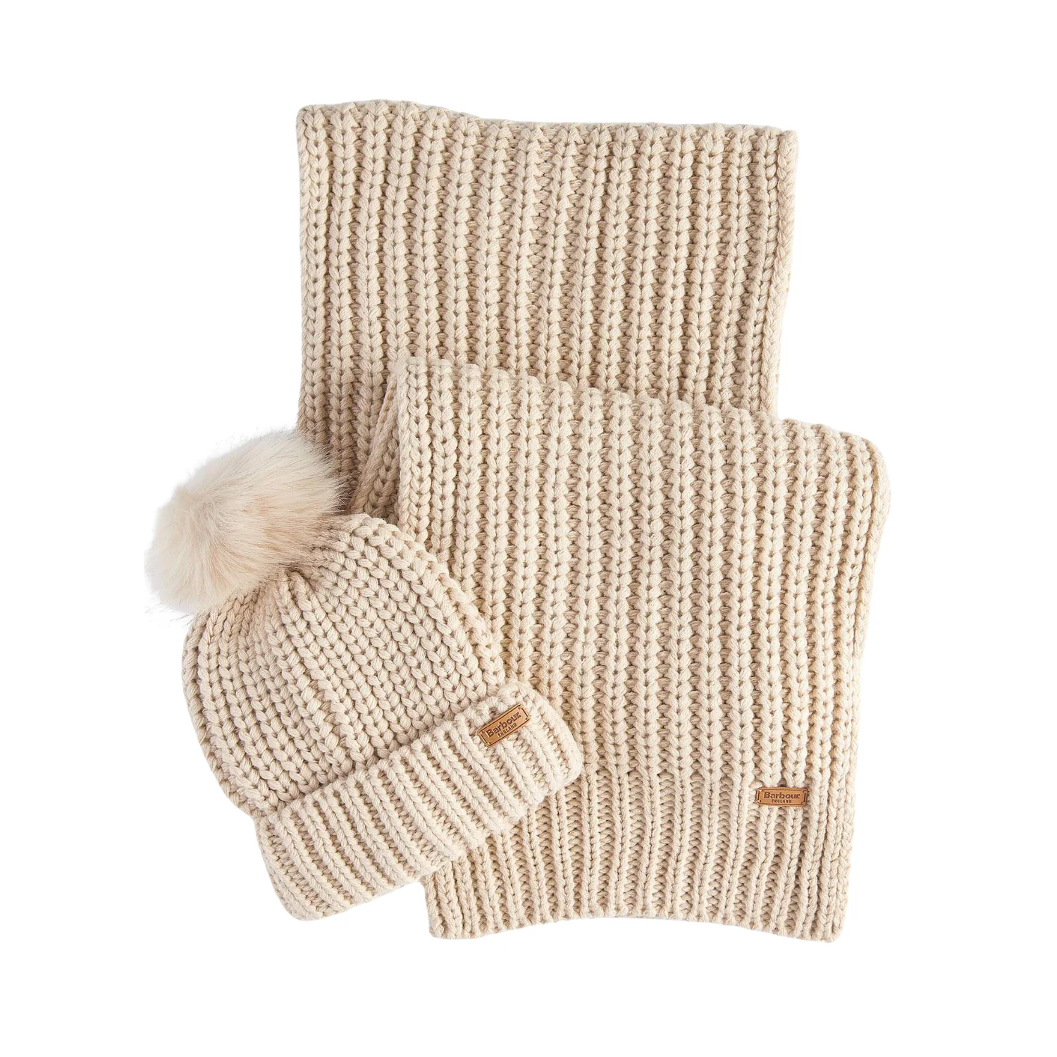Saltburn Beanie & Scarf Gift Set (Pearl)