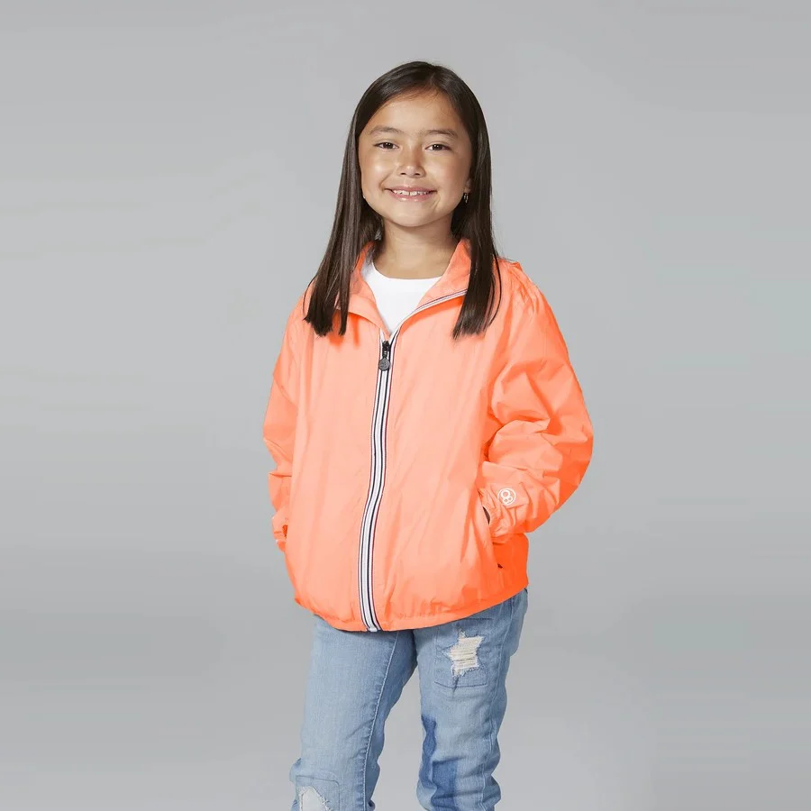 Sam Full Zip Packable Jacket (Orange Fluo)