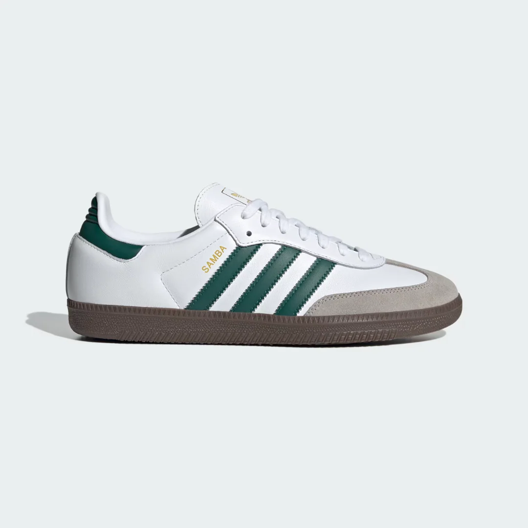 Samba OG Shoes (Cloud White + Collegiate Green + Clear Granite)