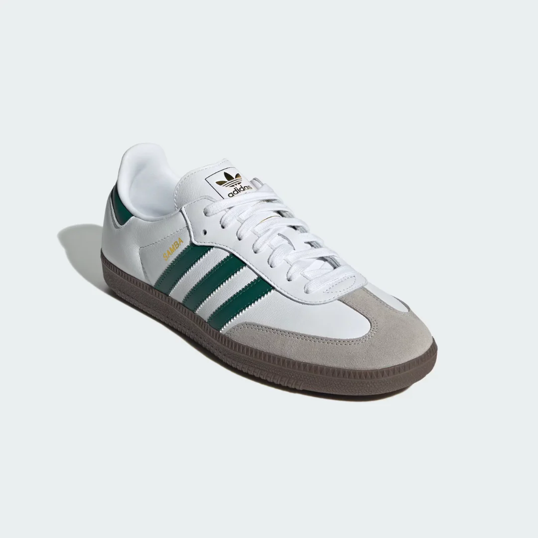 Samba OG Shoes (Cloud White + Collegiate Green + Clear Granite) - Image 3
