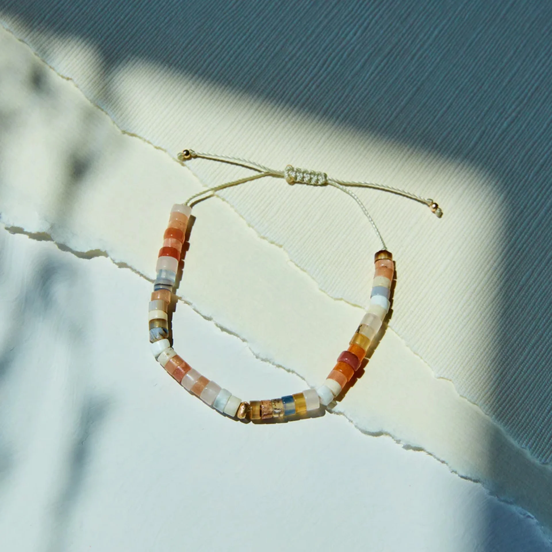 Sand Dune Bead Cord Bracelet (14K Gold) - Image 2