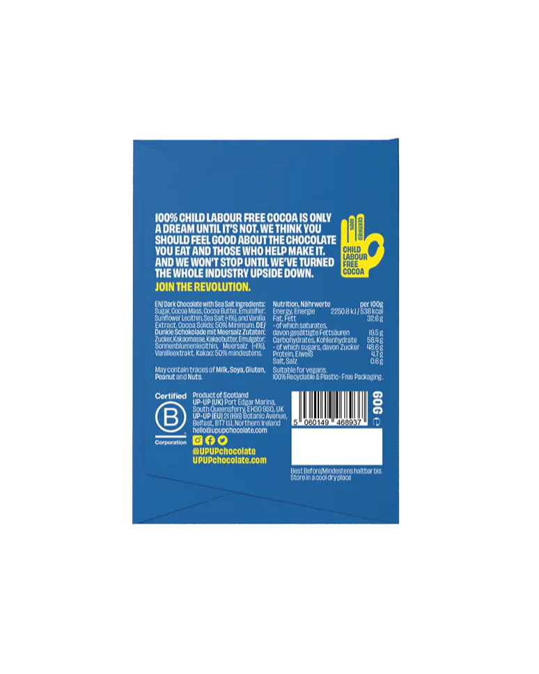 Sea Salt Dark Chocolate Bar (60g) - Image 2