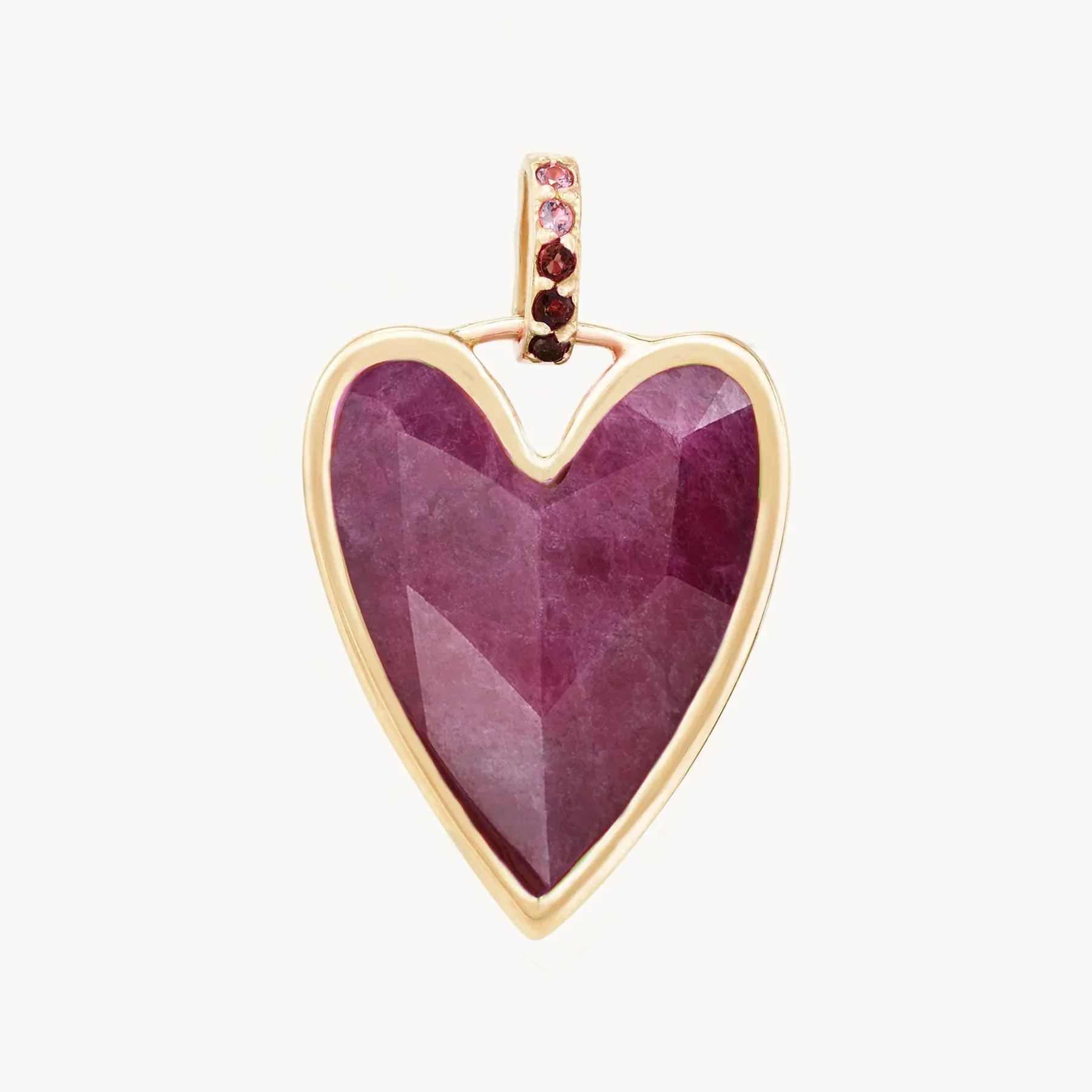 Self-Love Ruby Heart Mood Charm (10K Gold)