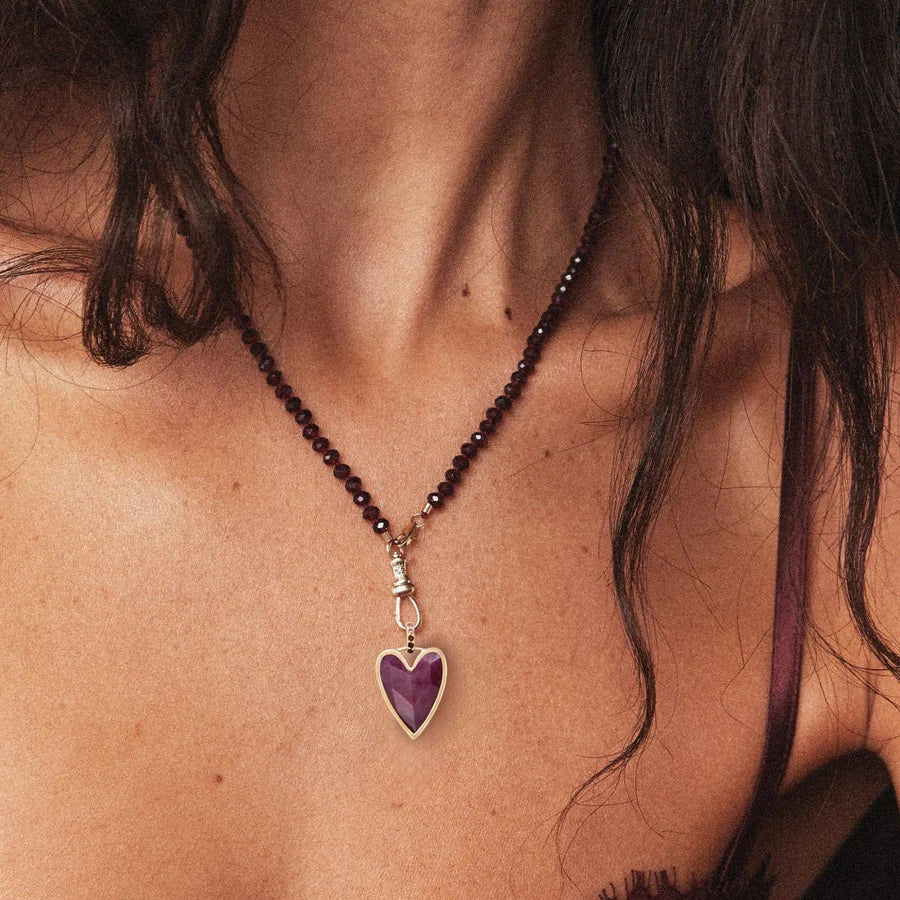 Self-Love Ruby Heart Mood Charm (10K Gold) - Image 2