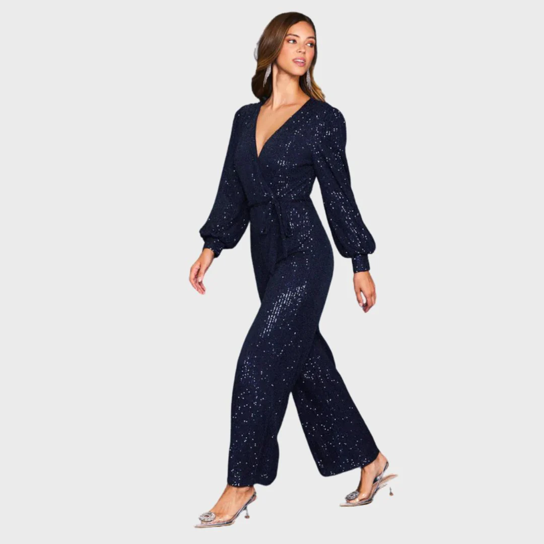 Sequin Jumpsuit (Navy) - Image 2
