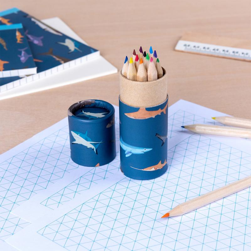 Sharks Colouring Pencils In A Tube (Set of 12) - Image 2