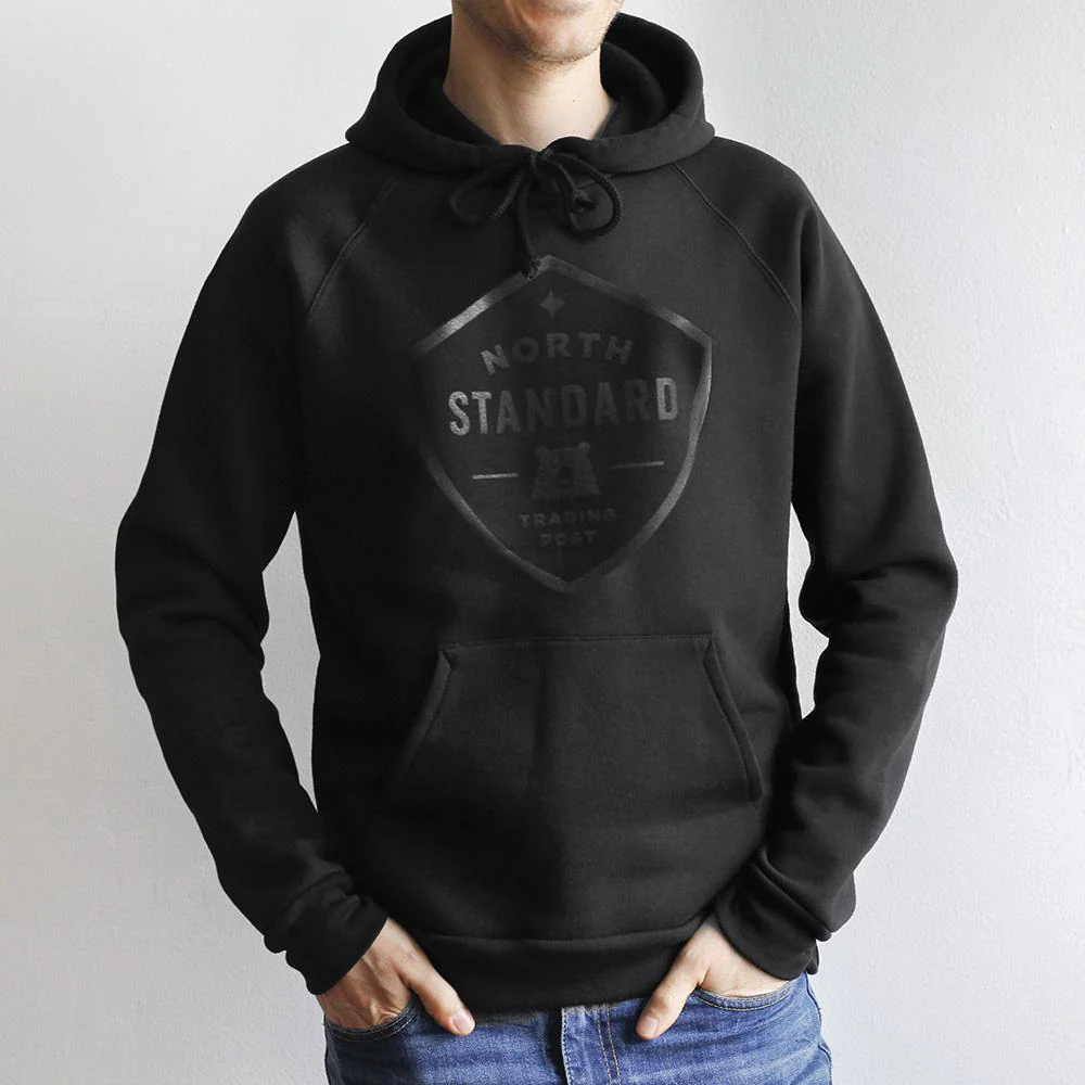 Shield Pop Over Hoodie (Black + Black) - Image 3