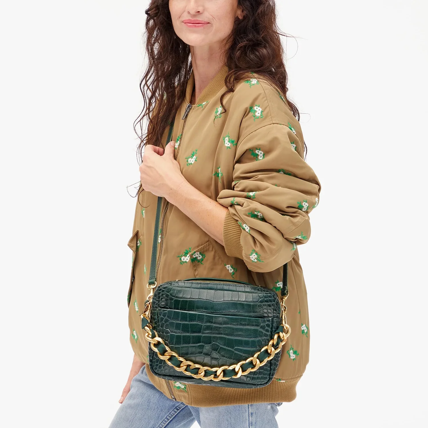 Shortie Strap (Evergreen Grosgrain Curb Chain) - Image 2