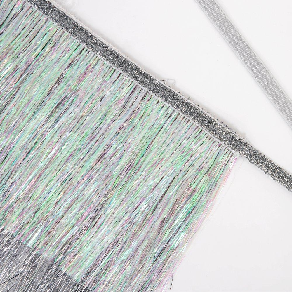 Silver Iridescent Tinsel Fringe Garland - Image 2