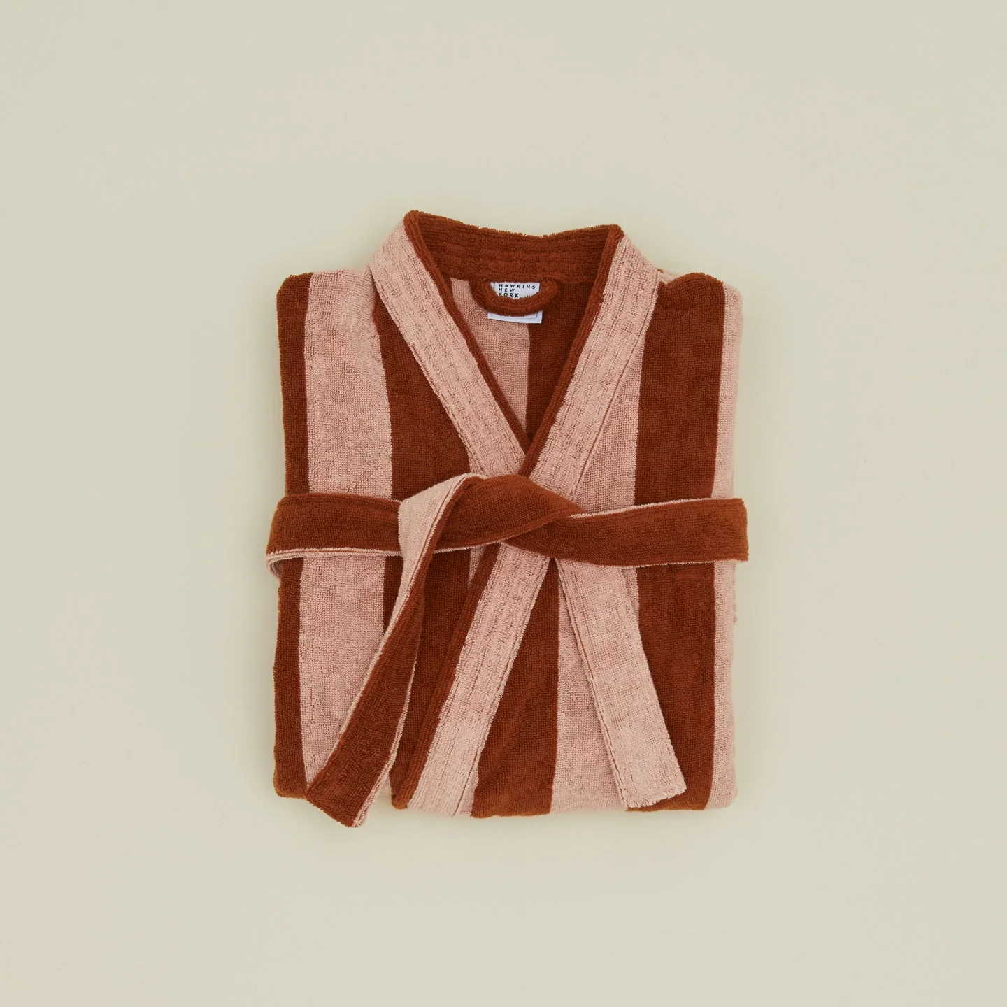 Simple Striped Terry Bathrobe