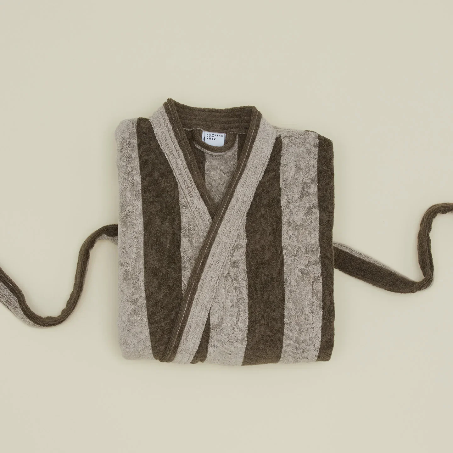 Simple Striped Terry Bathrobe - Image 11