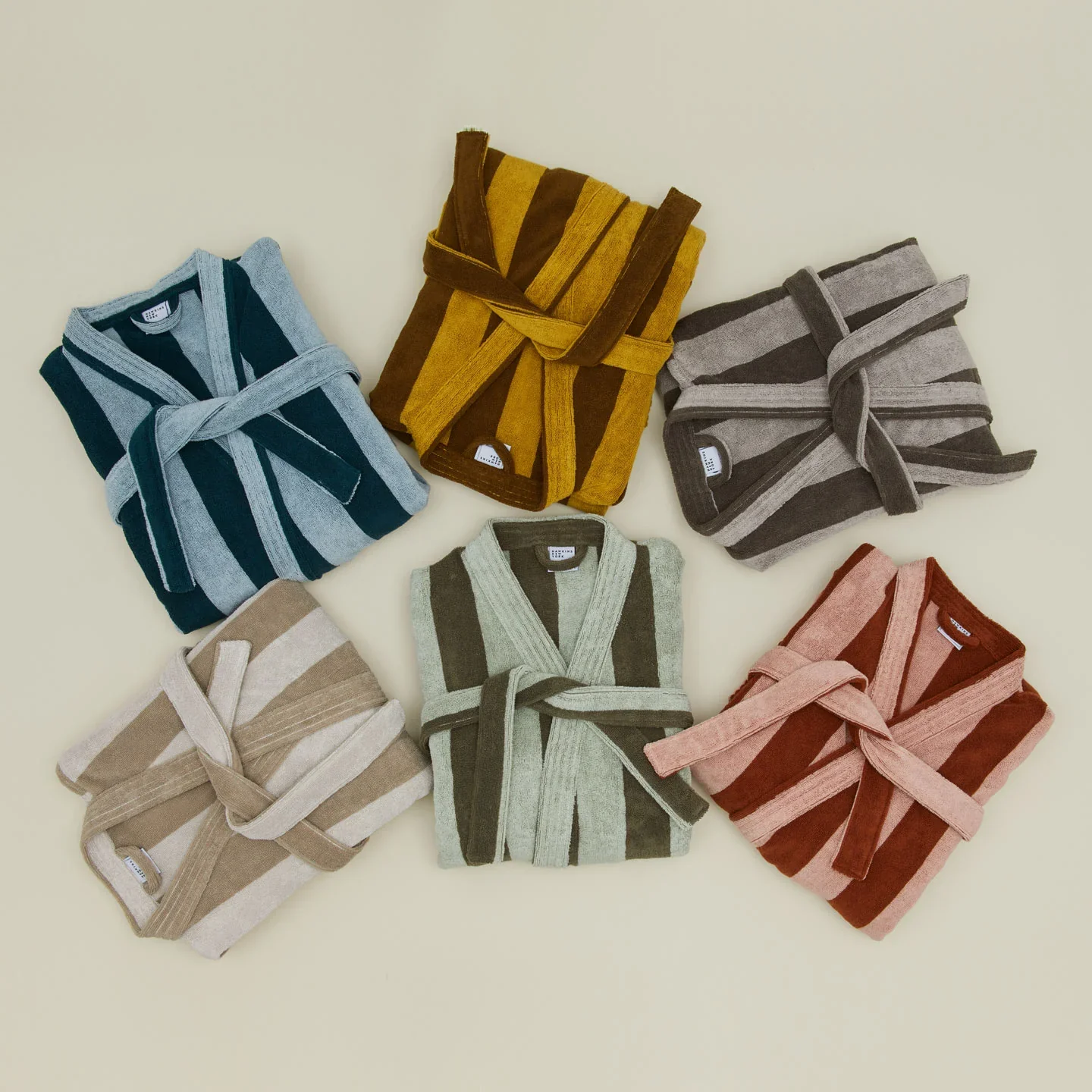 Simple Striped Terry Bathrobe - Image 12