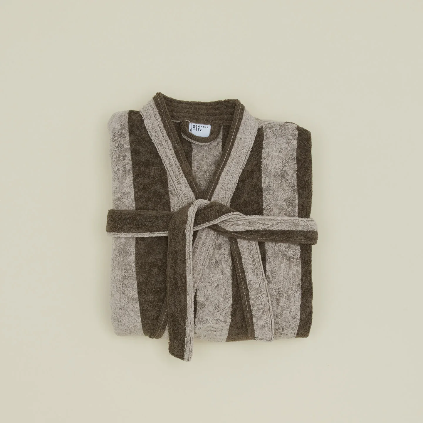 Simple Striped Terry Bathrobe - Image 2