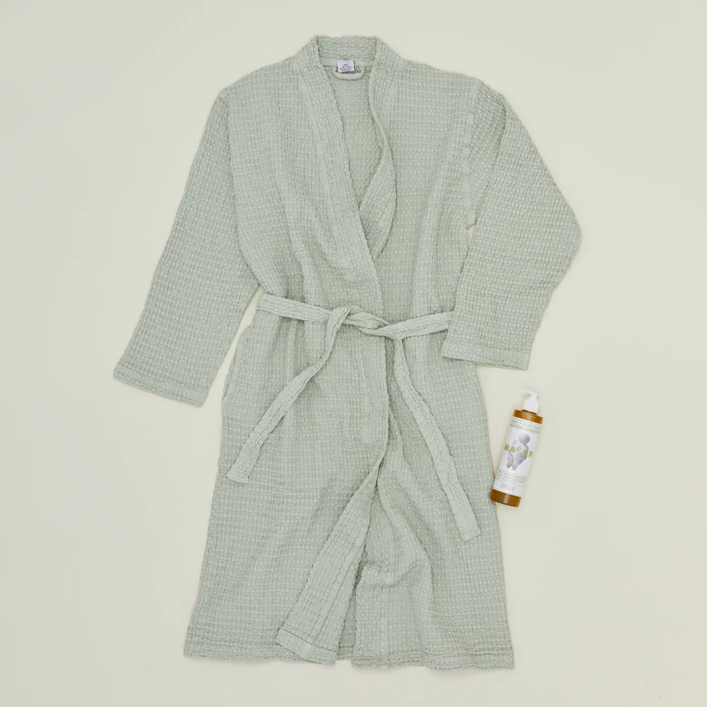 Simple Waffle Bath Robe (Sage)