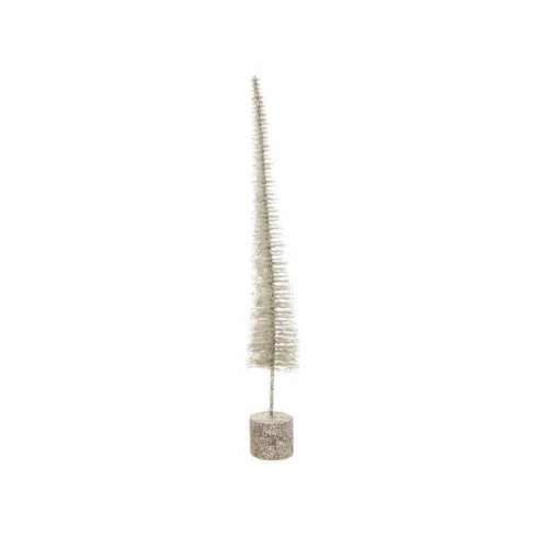 Slim Bottle Brush Tree | Silver Glitter (11.75")