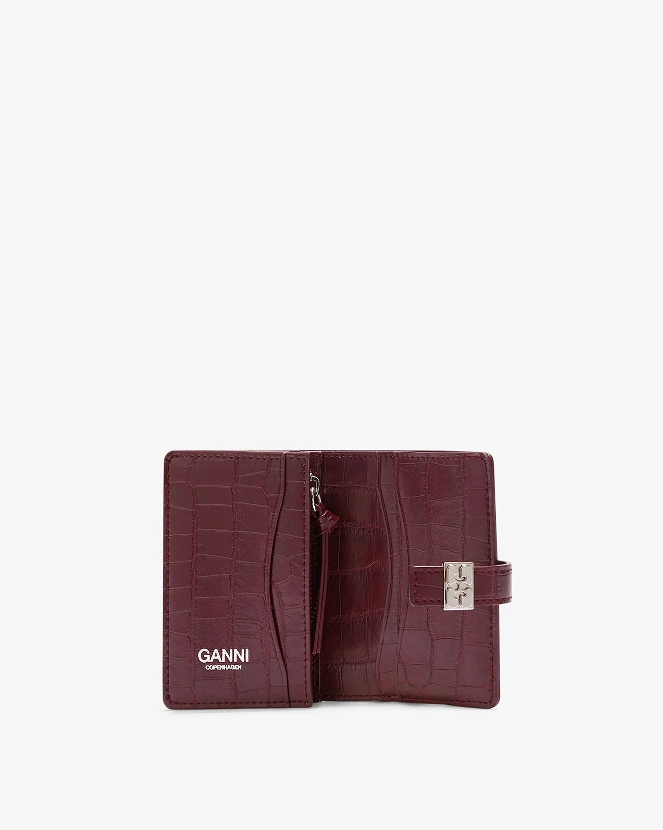 Slim Card Holder Croco (Burgundy) - Image 3