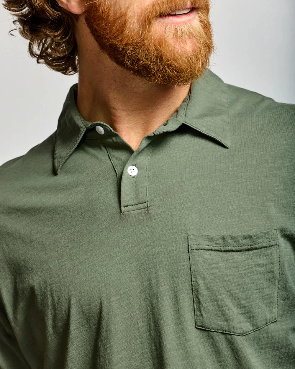 Slub Cotton Polo (Thyme) - Image 4