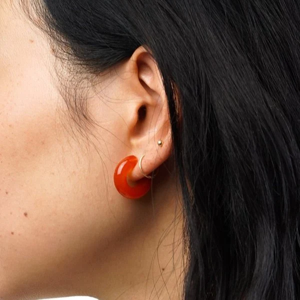 Small Glass Hoops (Tangello) - Image 2